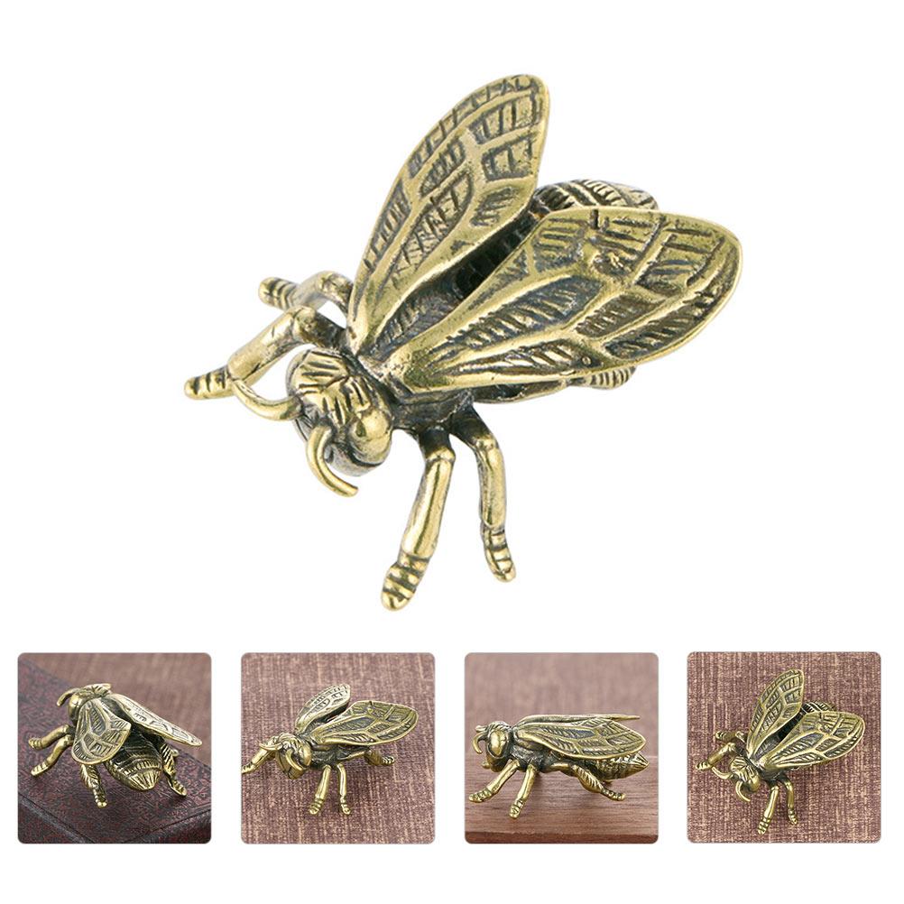 Goldene Insektenfigur: Messingstatue Insekt Gartenskulptur Figur für Heim Büro Autodeko