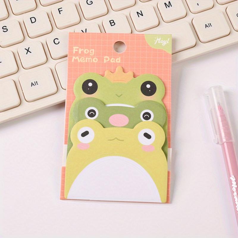 

A Series of 45 Cute Cartoon Frog Patterned Sticky Notes, Perfect for Scrapbooking Materials. These Portable