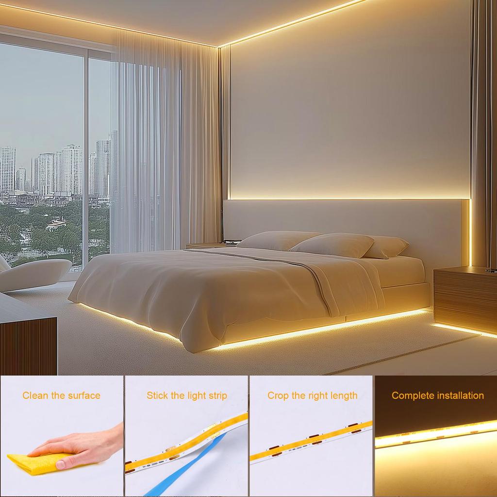 Lumini LED COB pentru Decor de Perete Cameră Diode LED Bandă Alimentate USB 5V Cu Telecomandă RF Suport Dimare Iluminare de Fundal TV Oglindă