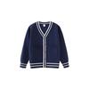 Spring and Autumn Children's Contrast Color Pocket Children's Sweater Cardigan Boy Stripe College Style Girls Sweater Coat