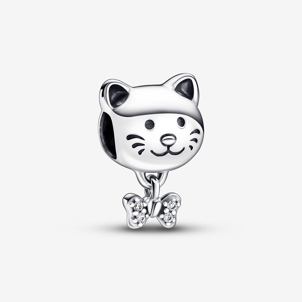 NEW Silver Color Charm Beads Are Suitable For Bracelet Necklace Cat Puppy Love Female Diy Jewelry Charm