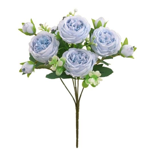Realistic 5-Head Artificial Peony Flower with 4 Buds Lifelike Faux Silk Flower Bouquet for Vase Wedding Bouquets DIY Crafts Valentine's Day Home