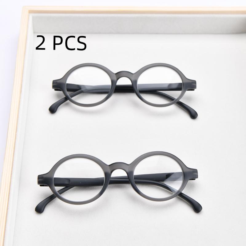 

2PCS Suit Round Reading Glasses Spring Hinge Readers Men Women Glasses for Reading Vintage Red Frame With Diopter+3.5+4 4
