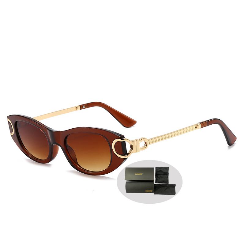 Retro Oval Sunglasses For Women 90S-Style Classic Oval Frame Sun Glasses Fashion Vintage Cat Eye Shades