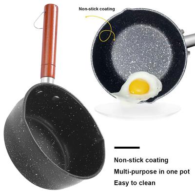 Nonstick Sauce Span Boiled Milk Pot with Lid Medical Stone Omelette Pan Universal Induction Frying Pan for Milk Noodles Omelette