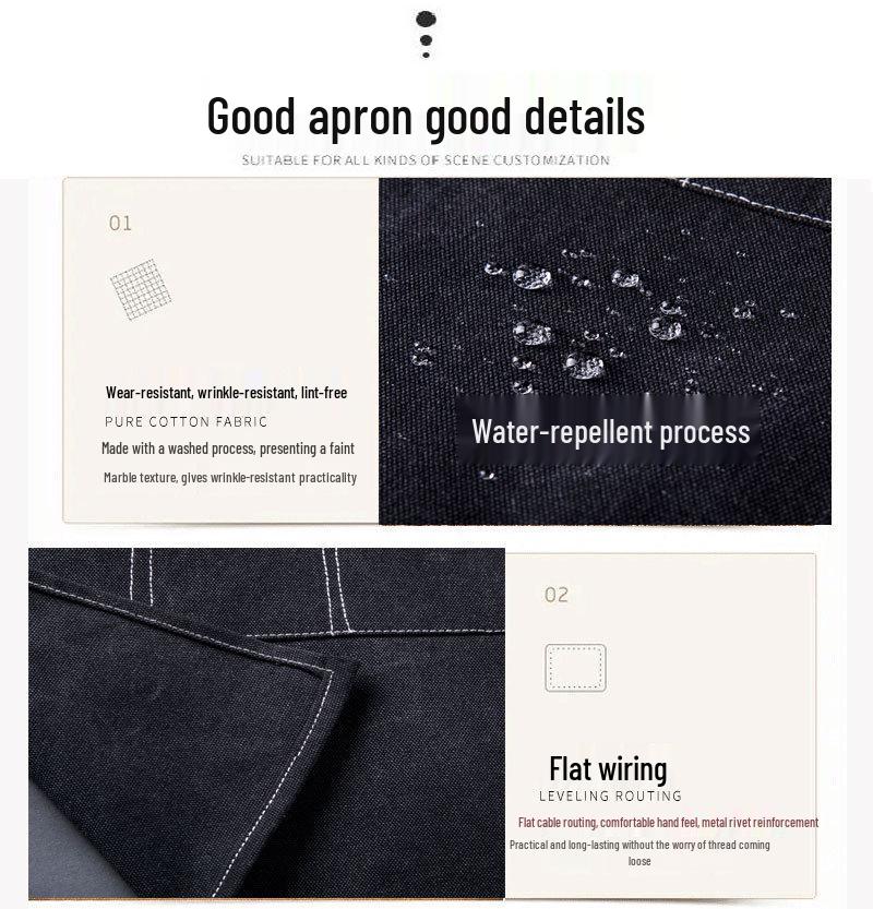 Cross-Border E-commerce Multi-Purpose Thick Canvas Apron for Kitchen, Painting, and Cooking with Custom Logo