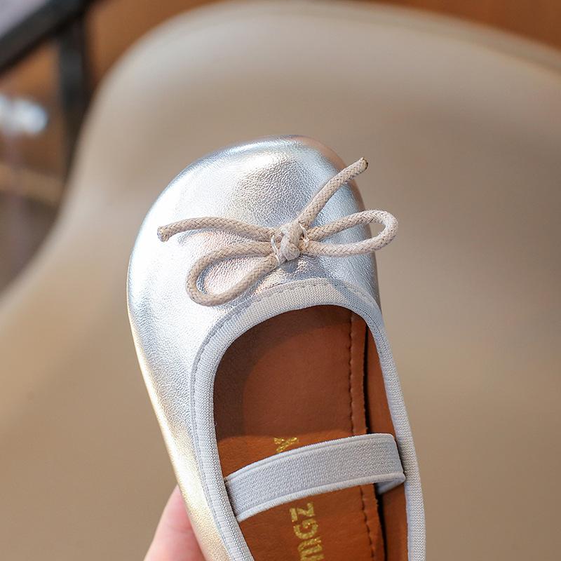 Spring Elegant Bowknot Ballet Flats Classic Shoe Round Toe Comfort Slip-On Girls Fashion Loafers Leather Party Shoes I01223
