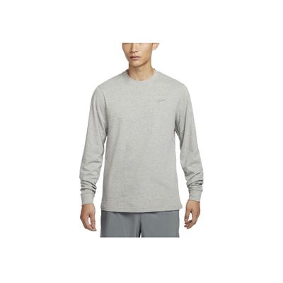 Βασικό Dri-Fit Γρήγορο Στέγνωμα Ευέλικτο Αναπνεύσιμο Μακρυμάνικο T-Shirt Ανδρικές Μπλούζες Σκούρο Γκρι Γκρι FB8586-063