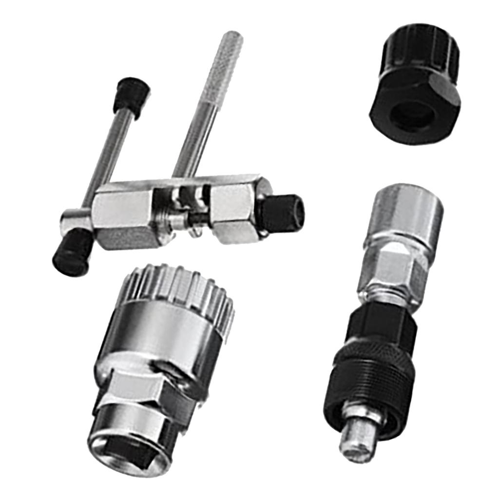 4pcs Bicycle Repair Tool Kit Mountain Road Bike Chain Bracket Crank Freewheel Remover Tool Set for Cycling