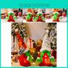 Adorable Cartoon Grinch Plush Doll With Lights Red And White Printed Hat For Christmas Decor