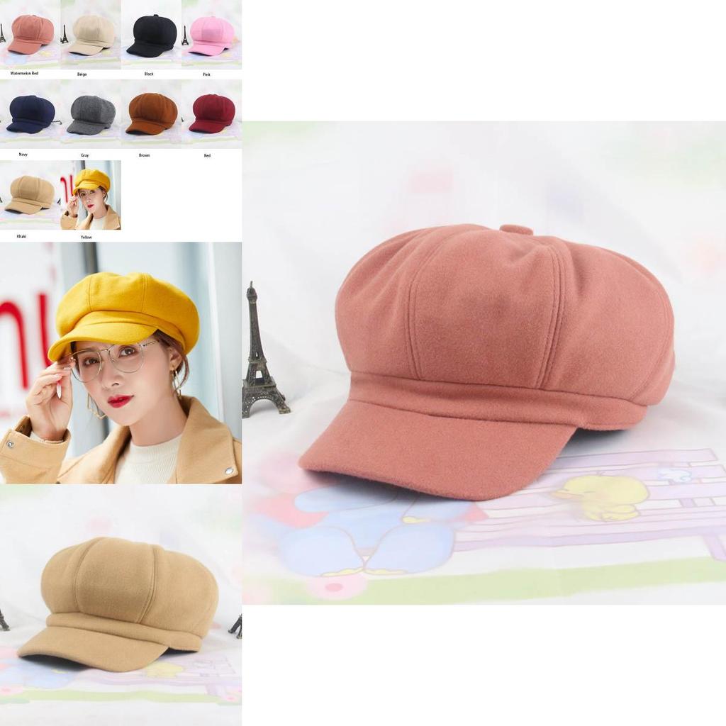 Elegant And Timeless Women Vintage Solid Wool Gatsby Newsboy Octagonal Hat For All Occasions