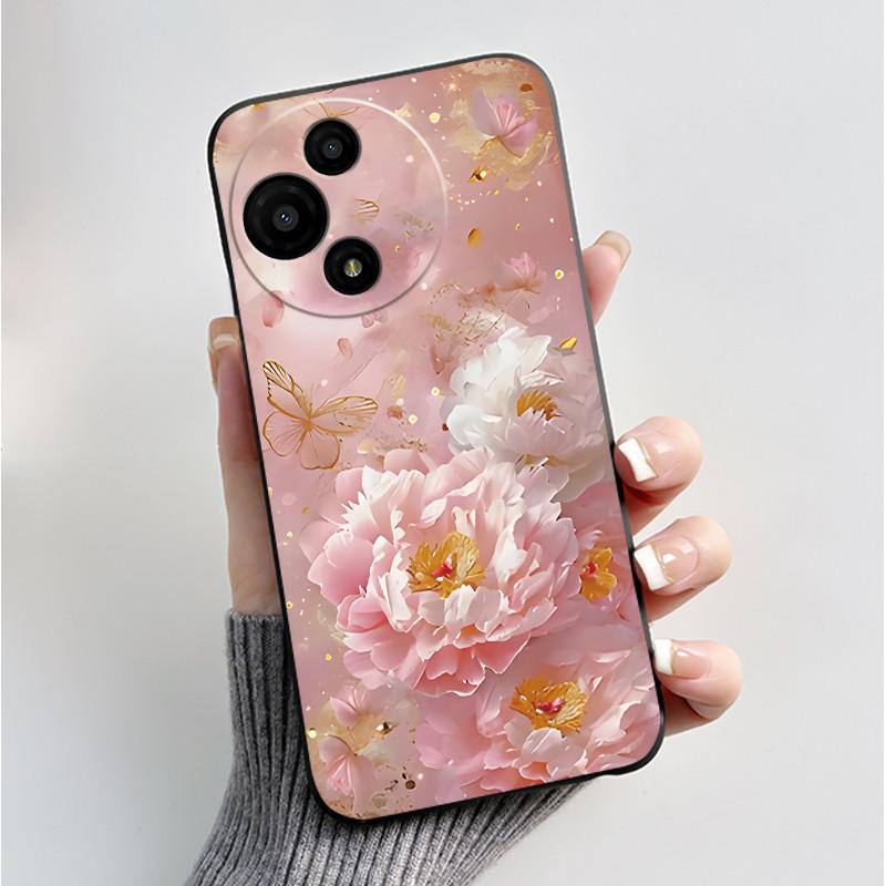 Case For TCL 60 SE Nxtpaper 60SE 605 Fundas Soft Silicone Black Shell TCL 60 Nxtpaper 60R 60 5G Cover Cute Flower Cartoon Casing