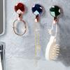 Wall Hook Faux Gem Self Adhesive Modern Traceless Strong Load Bearing Hat Towel Clothes Hanger Bathroom Kitchen Supplies