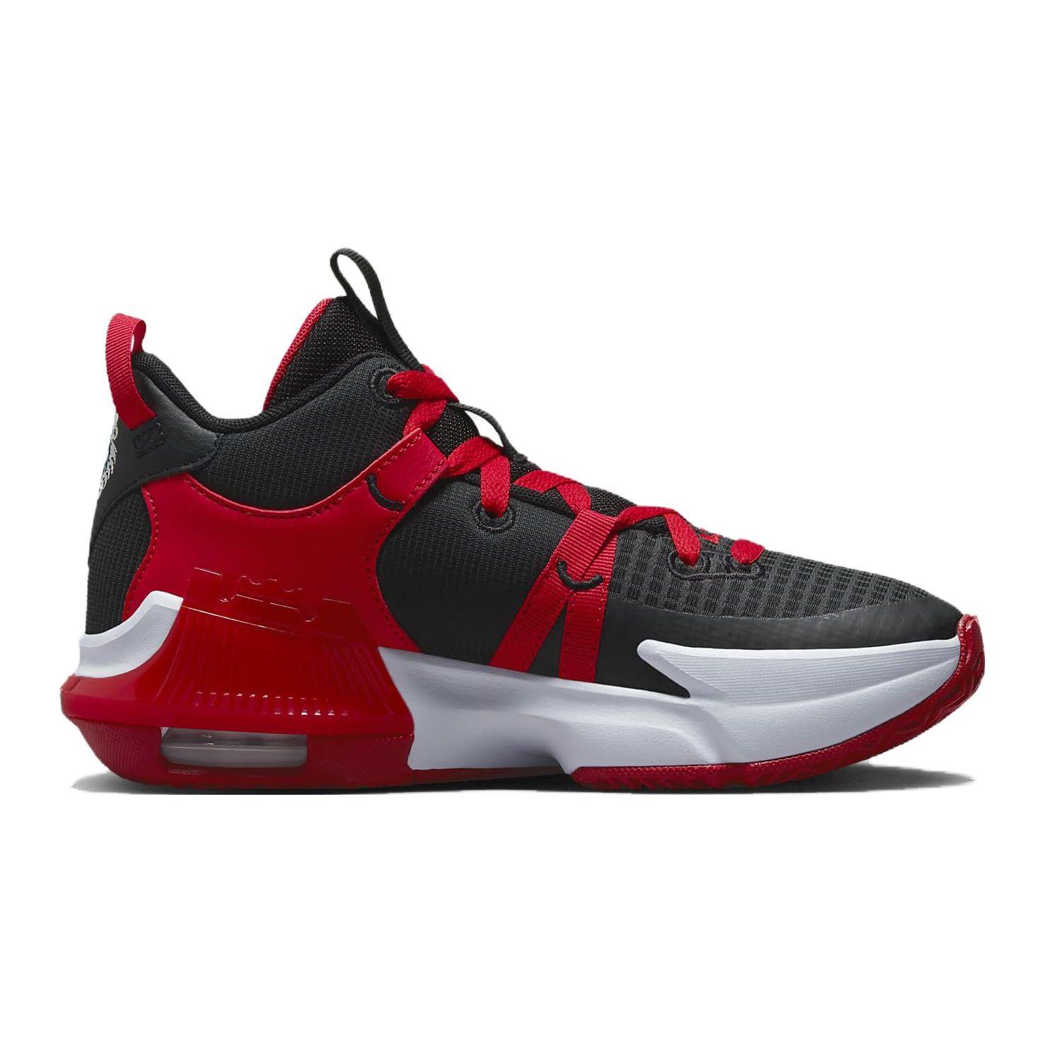 Детские кроссовки Nike LeBron Witness 7 GS Bred Black University-Red White DQ8650-005 36 — фото 2