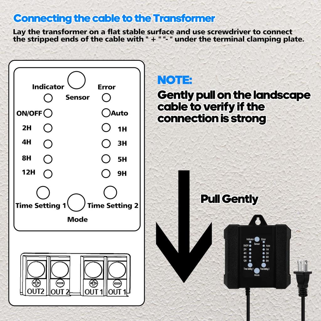 SMY Lighting 100W Outdoor Low Voltage Transformer with Timer and Photocell Sensor,120V AC to 12V DC Weatherproof for LED Landscape Lighting,Deck