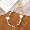 Crystal Bead Pendant With Colored Heart Phone Strap