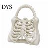 Skeleton Handbag Gothic Ribcage Bone Bag Spooky 3D Printed Lightweight Purse Anatomical Dark Aesthetic Accessory for Halloween Party Unique Design
