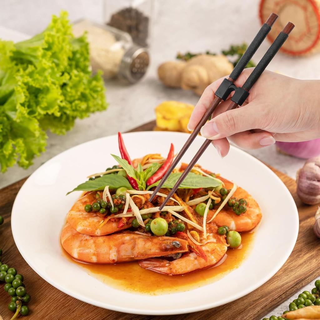 6 Pairs Reble Chopsticks Helper,Chopsticks Trainer Training Chopsticks For Adults Training Chopstick Hinges Connector,Non-Slip And Portable Practice