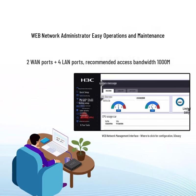 H3C ER5200G3-X High-Performance Enterprise Multi-WAN Gigabit Router (CN Version)