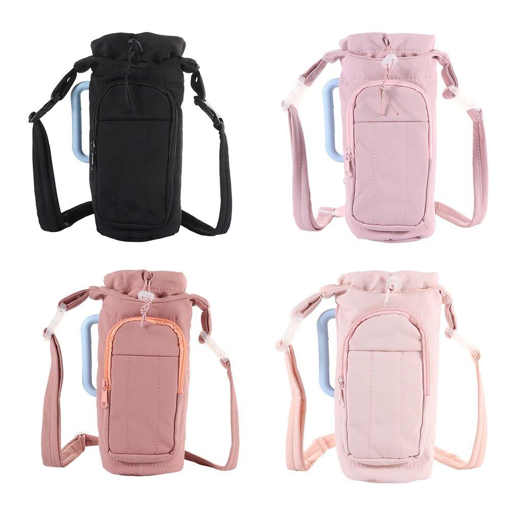 Water-resistant Water Bottle Holder Bag with Strap Portable Insulating Cup Sleeve Large Capacity Sling Purses for Outdoor Sports