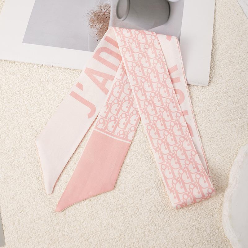 

Women s Fashion Silk Scarf: Narrow Print Headband & Decorative Ribbon 90 cm