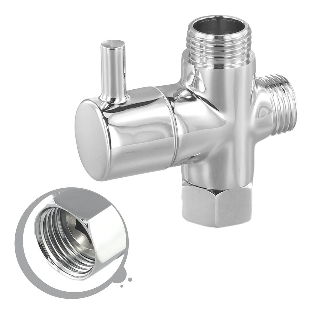 Equipment Supply Diverter Valve Replacement Rotating joint Shower Head T-Adapter 3 Ways Chrome Plated Brass Faucet