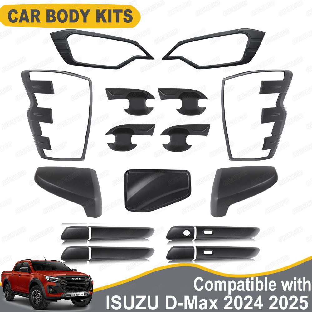 Kit Carrozzeria per ISUZU D-Max DL40 V-Cross 2024 2025 Nero Opaco Copri Fari Posteriori Accessori Esterni Auto Ricambi Auto