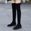 Autumn Winter Black Elegant Middle Heel Thigh High Boots for Women  New Elastic Round Toe Above Over The Knee Shoes Woman