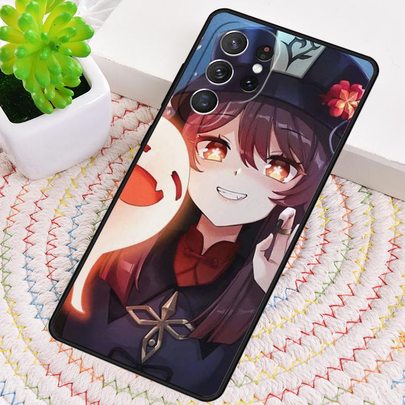 Genshin Impact Hu Tao Ghost Silicone Phone Case For Samsung Galaxy note 10 pro S26 S25 S24 S23 S22 S21 Plus S25Ultra Capa Cover