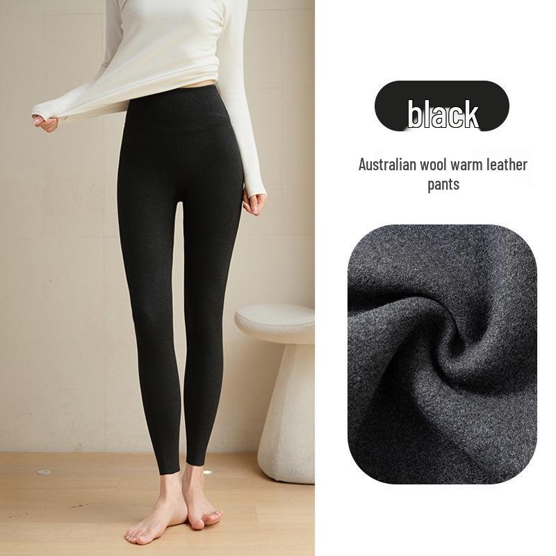 

Women s 2025 Elastic Slimming Velvet Winter Pants - Skin-friendly, Warm, Thickened, Leg-lengthening, Close-fitting Style. L чёрный