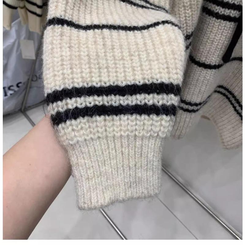 Pullover für Damen Winter Baumwolle Verdickt Warmer Strick Dehnbar Langarm Oversize Jumper Pullover Tops