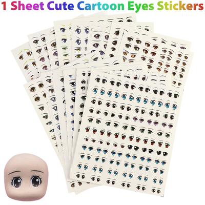Juguetes Accesorios para Muñecas DIY Pegatinas de Arcilla Pegatina Linda Ojos de Dibujos Animados Pegatinas Cara Órgano Pegatina