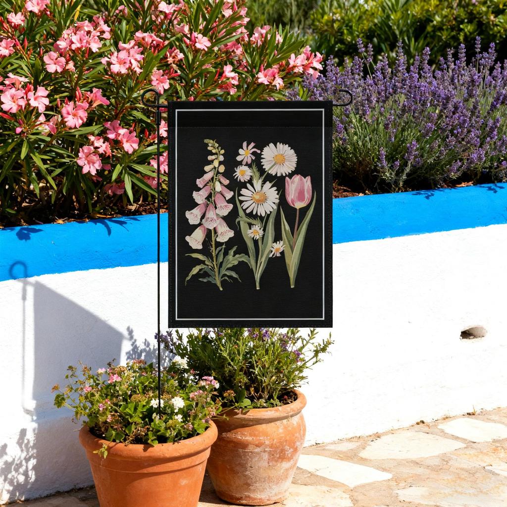 Us Vintage Floral Plant Foxglove Flower Yard Flag 12x18 One SizeVintage Garden Flags One Size Double Sided For Porch