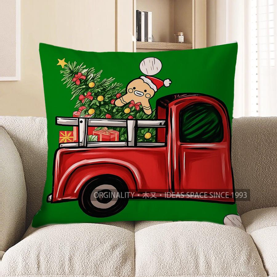 Heimdeko Weihnachtsgnome mit Geschenken und Lichtern Kissenmuster Kissenbezug Geeignet für Sofa Schlafzimmer Auto Kissenbezug