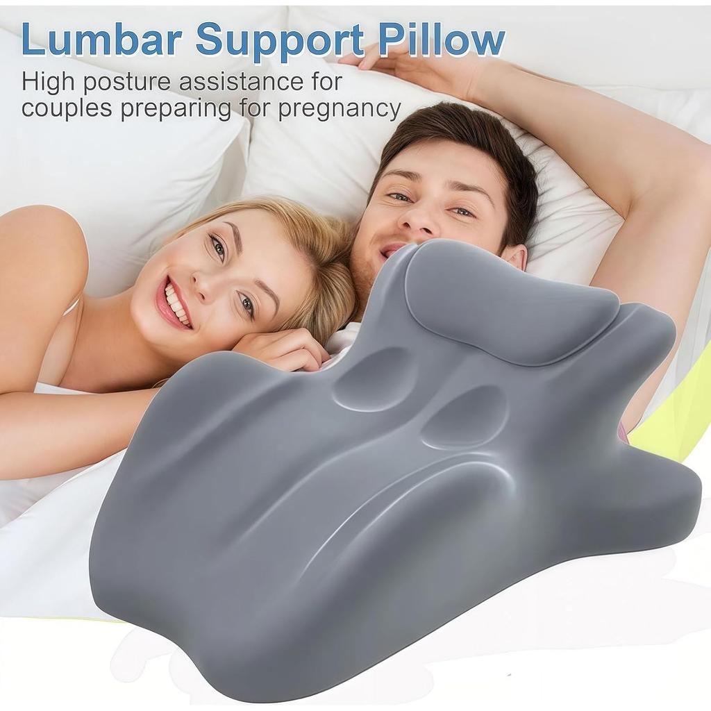 Couples Intimacy Pillow for Sitting Multifunctional Couple Back Pillow Low-Profile Butt Cushion with 3D Memory Foam Design