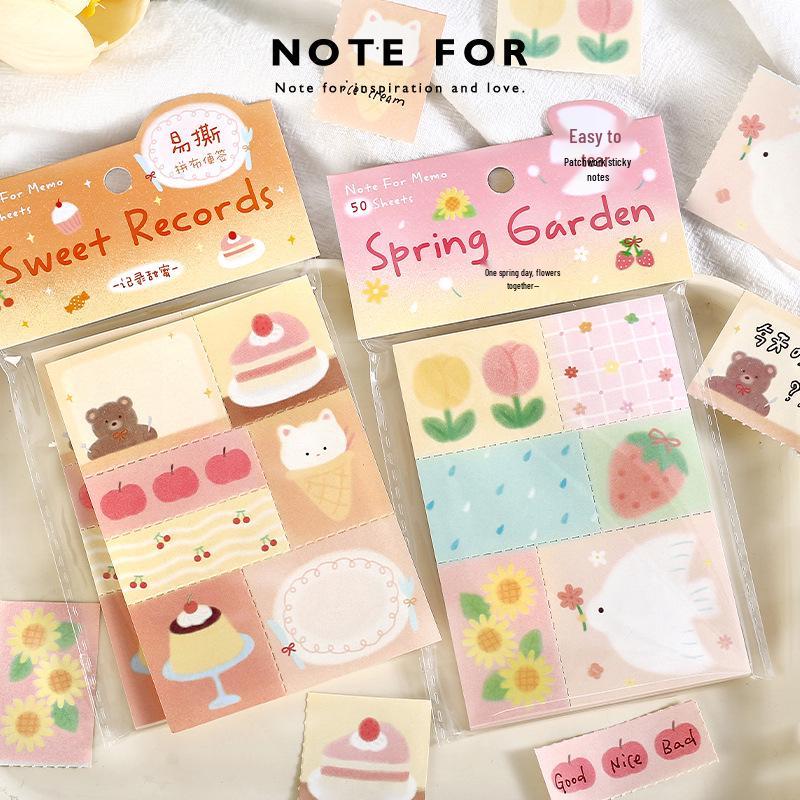 Patchwork Sticky Notes: Fresh Pattern Diary Series - Student Memo