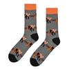 Men's Large-Sized Mid-Calf Cotton Stockings In Animal Life Series Theme Trendy Stockings