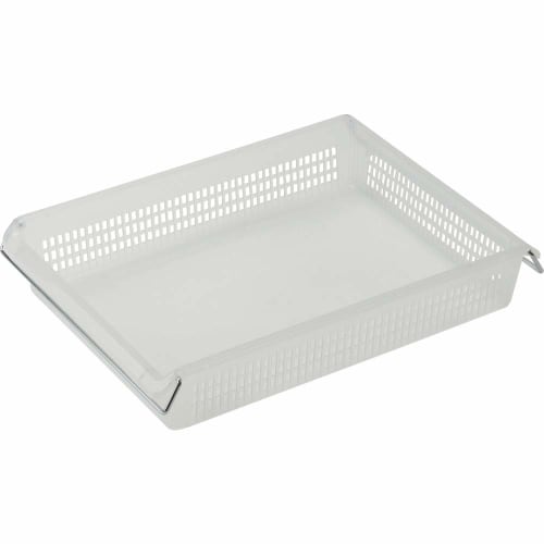 TRUSCO SKTA4S-TM Stackable Tray with Handle, A4 Shallow, Semi-Transparent, Clear