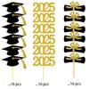 2025 Graduation Cupcake Toppers, Food/Appetizer Picks For Graduation Party Mini Cake Decorations, Diploma, 2025, Grad Cap