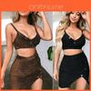 Conjunto de Dos Piezas Bodycon de Alta Calidad para Mujer, Crop Top y Falda, Para Fiestas Elegantes