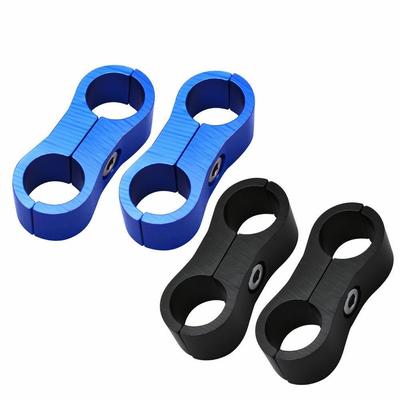 Hose Separator Divider Clamp AN4/AN6/AN8/AN10 Aluminum Line Separator Fitting Double Hole Oil Line Clamp Oil Line Connector