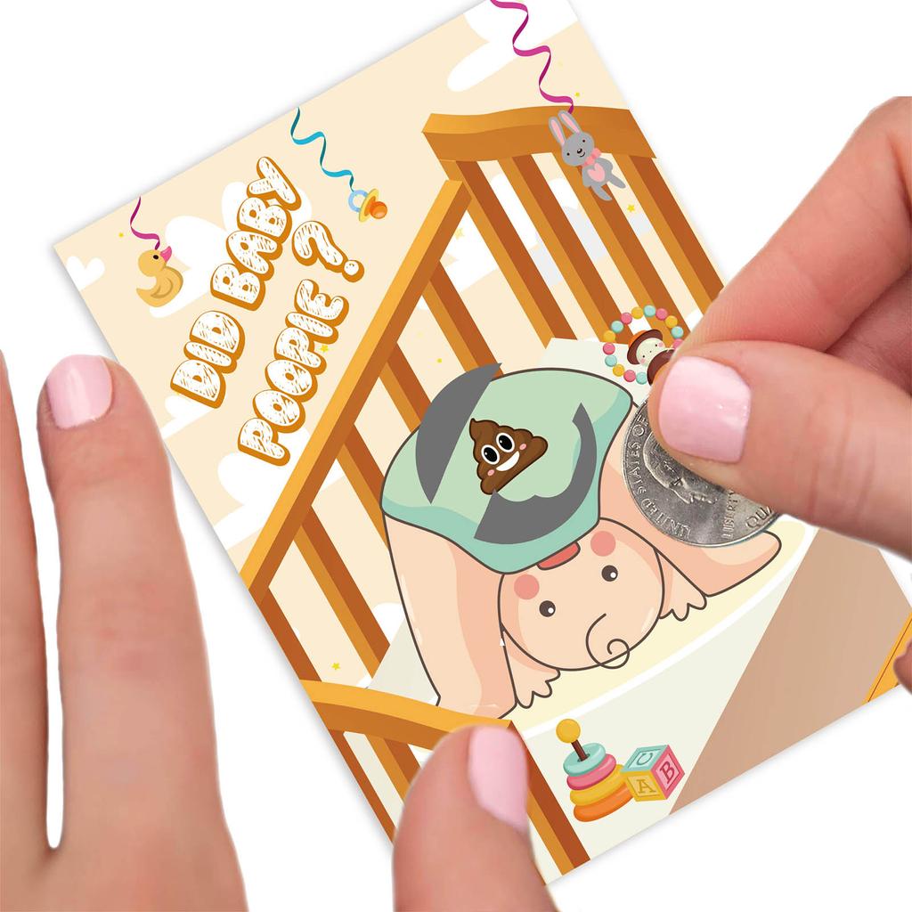 Unique and Entertaining Baby Shower Activity 24 Scratch Off Lottery Tickets for Party Hearty Baby Shower Games