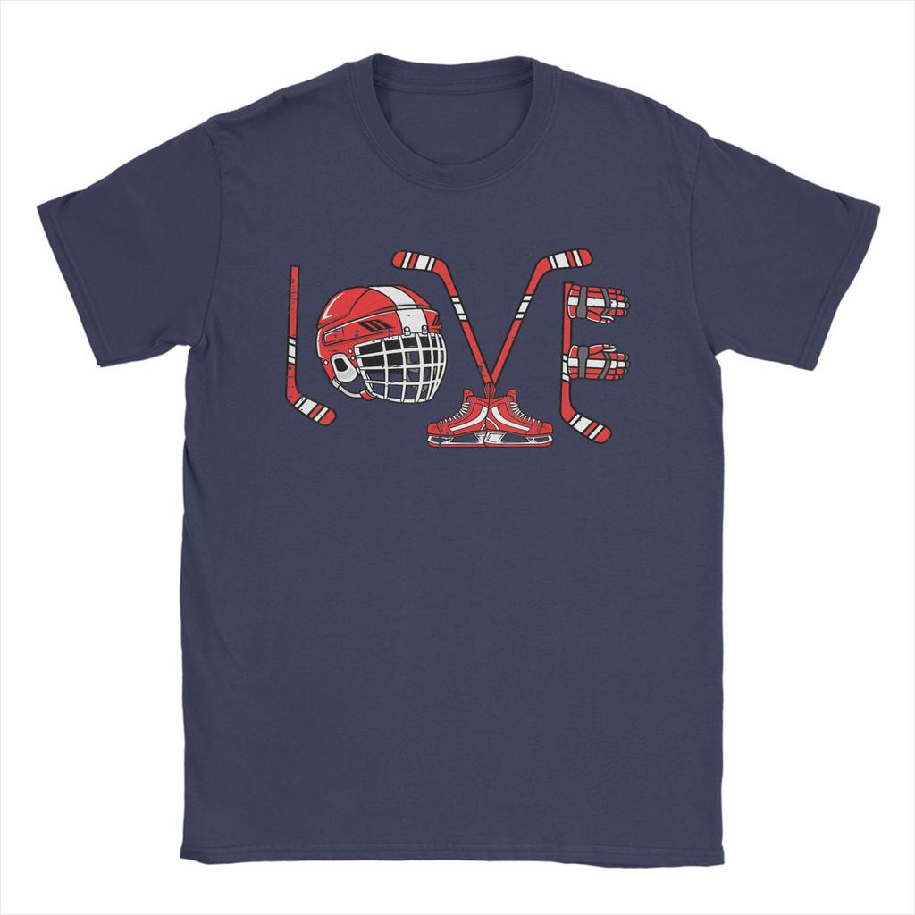 Funny Valentines Day Love Ice Hockey Items Unisex Boys TShirt for Unisex Round Collar 100 Cotton Tee Shirt Gift Idea Tops