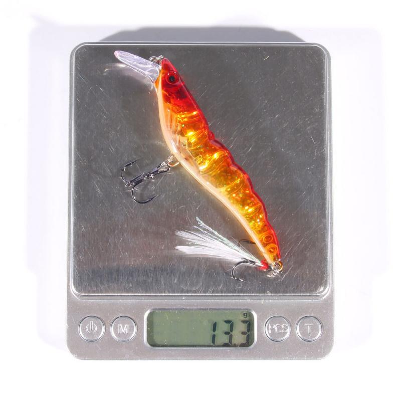 Minnow Lure for Specially Targeting Red Snapper13Full Attack Shrimp Feather Hook Lure Bait for Freshwater and Sea Fishing Imitat