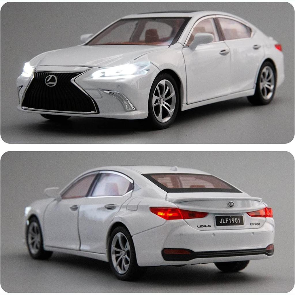 Model Car 1/24 Scale ES300 Alloy Diecast Collectible Toy Car with Light and Sound Toy Vehicle Door Can Be Opened