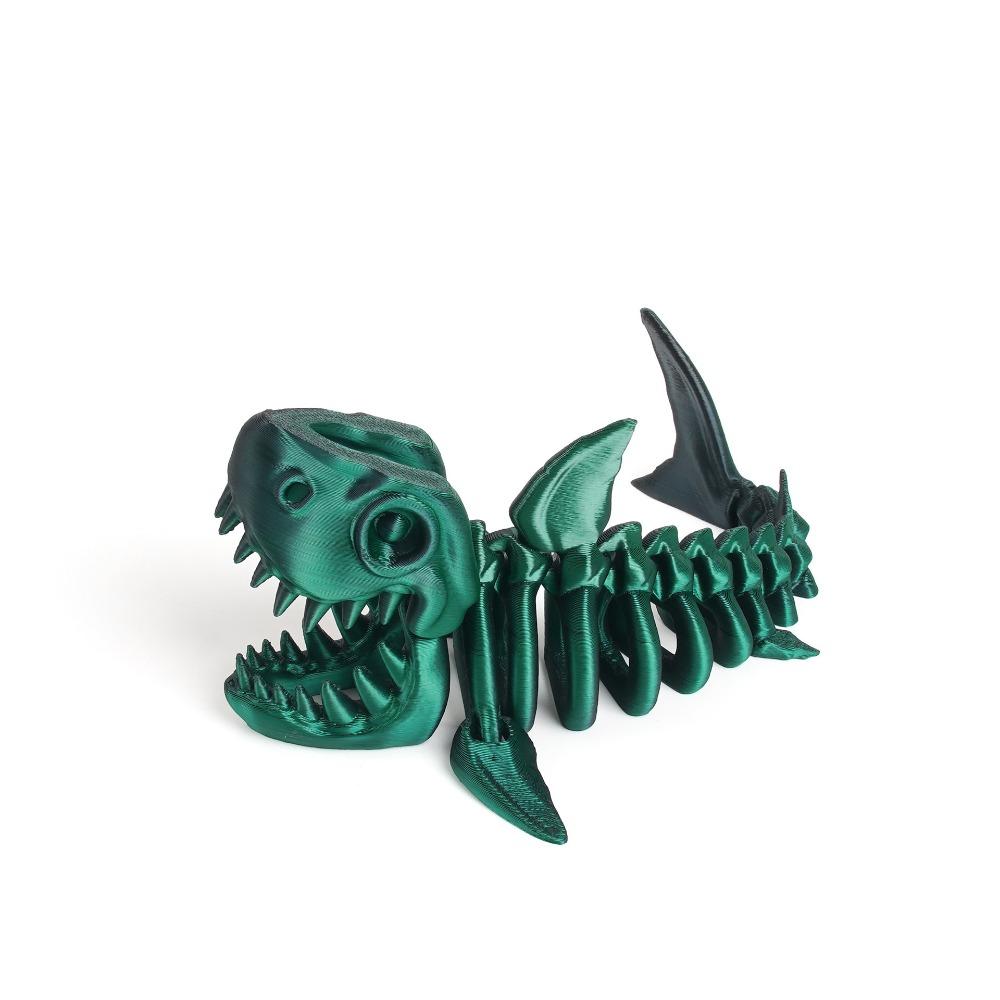 Multi-jointed Movable 3D Printed Shark Model Handmade Simulation Shark  Tabletop Ornament