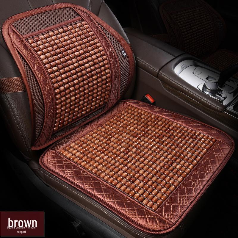 2024 Summer Car Seat Cushion with Wooden Bead Lumbar Support