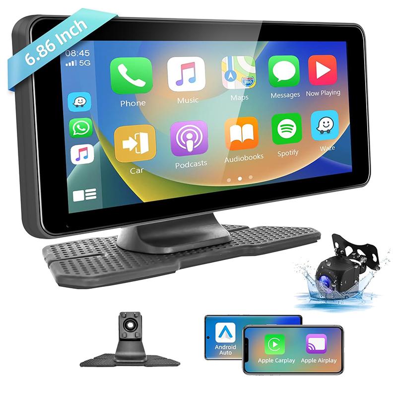 

W513B 6.86-Inch HD Car Play with 12LED Camera Portable Car Radio Bluetooth-compatible Screen Type A