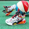 Jungenschuhe Neue Kinder Mesh Atmungsaktiv Rutschfest Laufschuhe Große Jungen Studenten Drehverschluss Gepolsterte Basketballschuhe