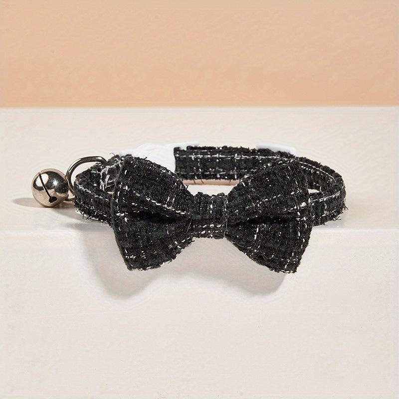 Adjustable Pet Collar with Bell and Bow Tie - Cute Cat  Dog Neck Accessory 1.0*30cm чёрный